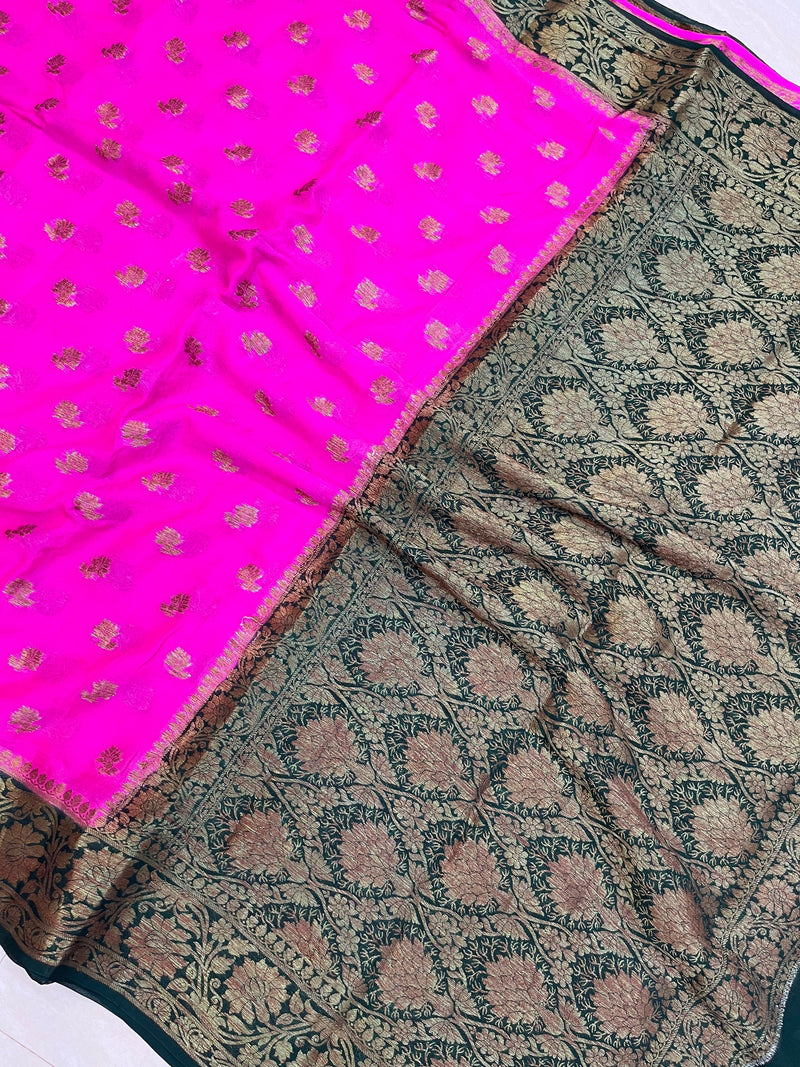 Pure Chiffon Khaddi Banarasi Saree - The Handlooms