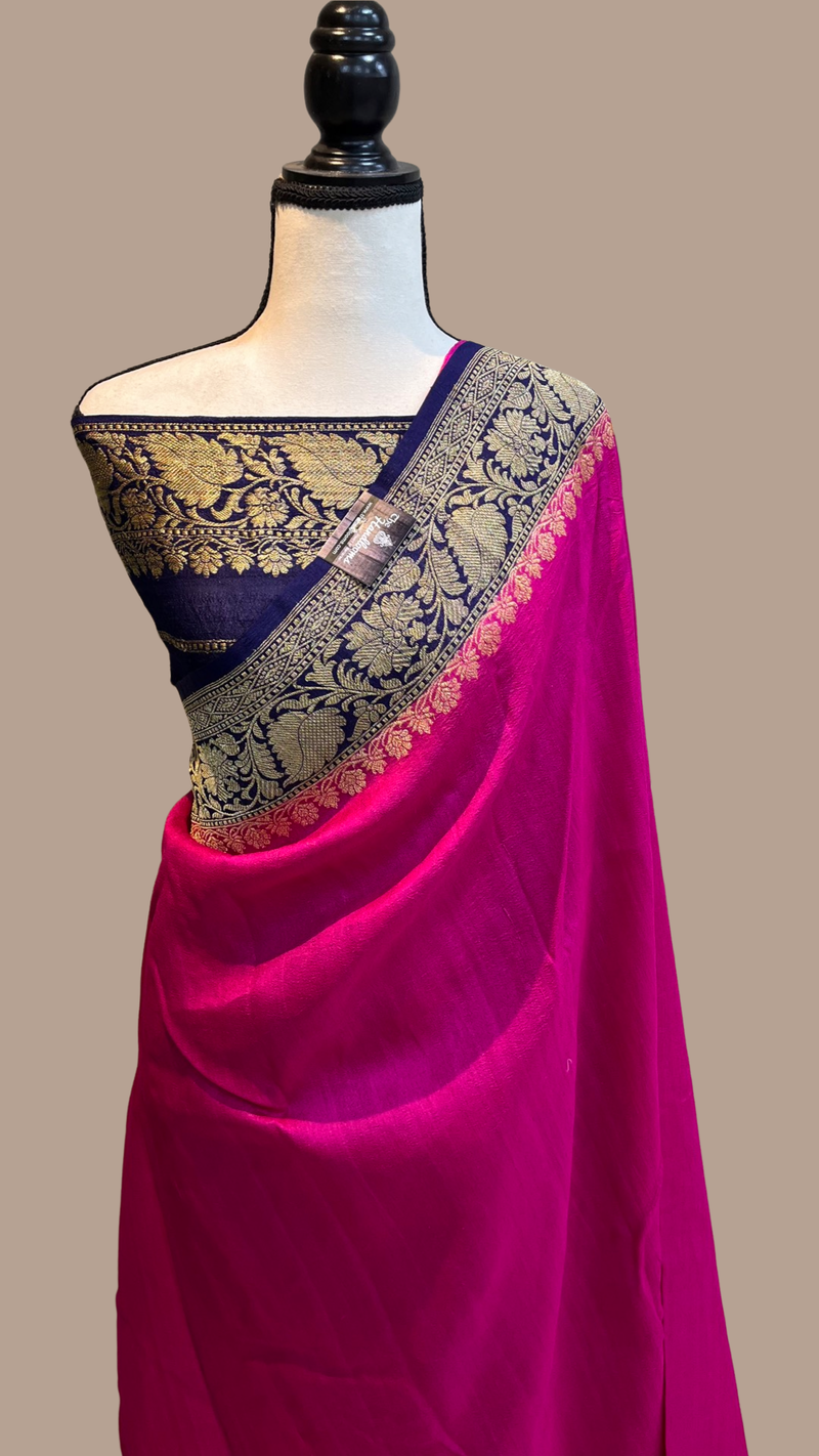 Tussar Georgette Handloom Banarasi Saree - The Handlooms