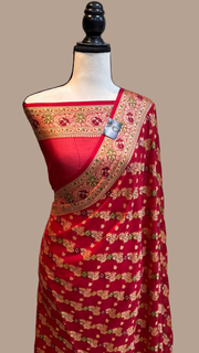 Pure Chiffon Khaddi Banarasi Saree - The Handlooms