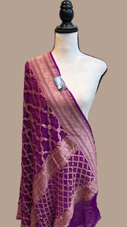 Pure Georgette Banarasi Bandhej Handloom Dupatta - The Handlooms