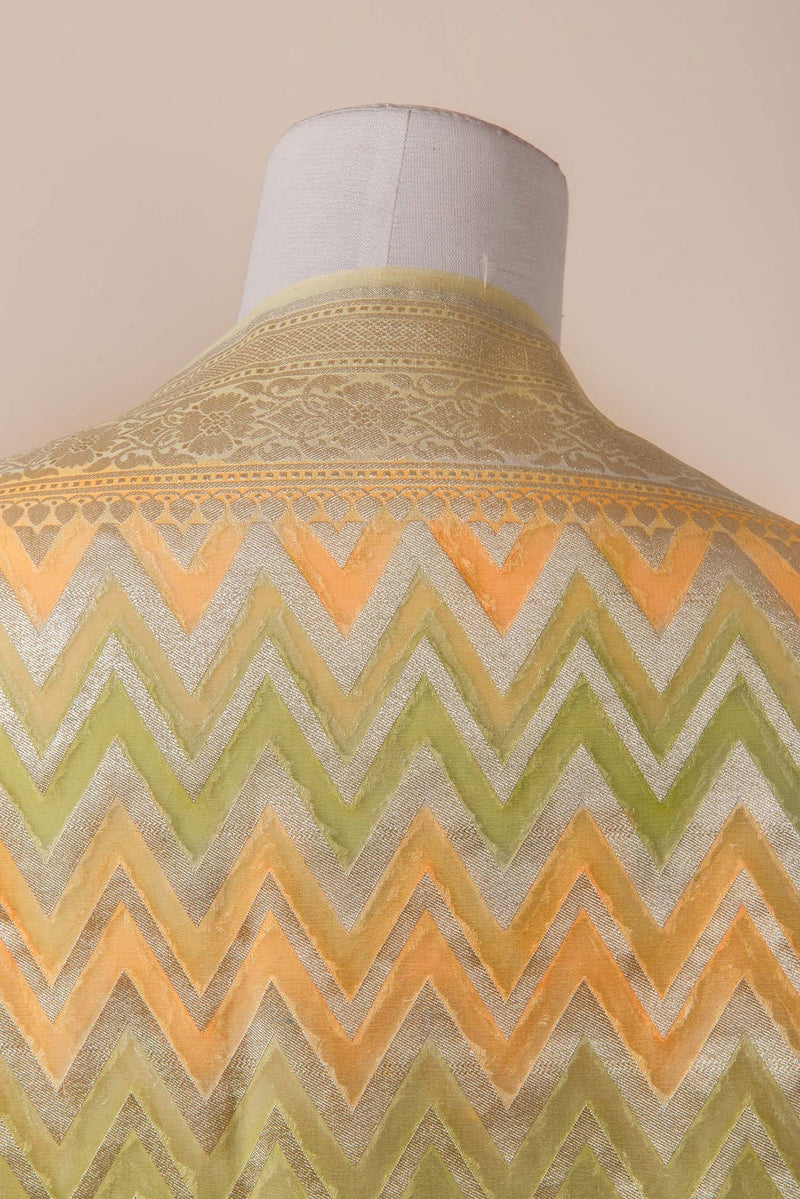 Pure Khaddi Georgette Dupatta - water zari - The Handlooms