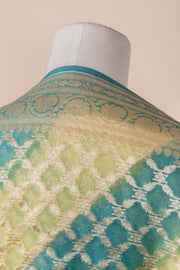 Pure Khaddi Georgette Dupatta - water zari - The Handlooms