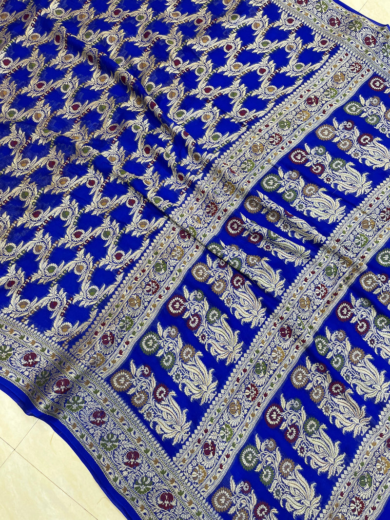 Pure Chiffon Khaddi Banarasi Saree - The Handlooms