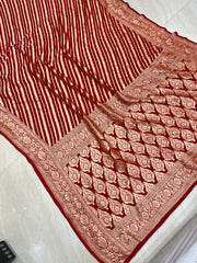 Khaddi Georgette Banarasi Saree -  Gold zari - The Handlooms