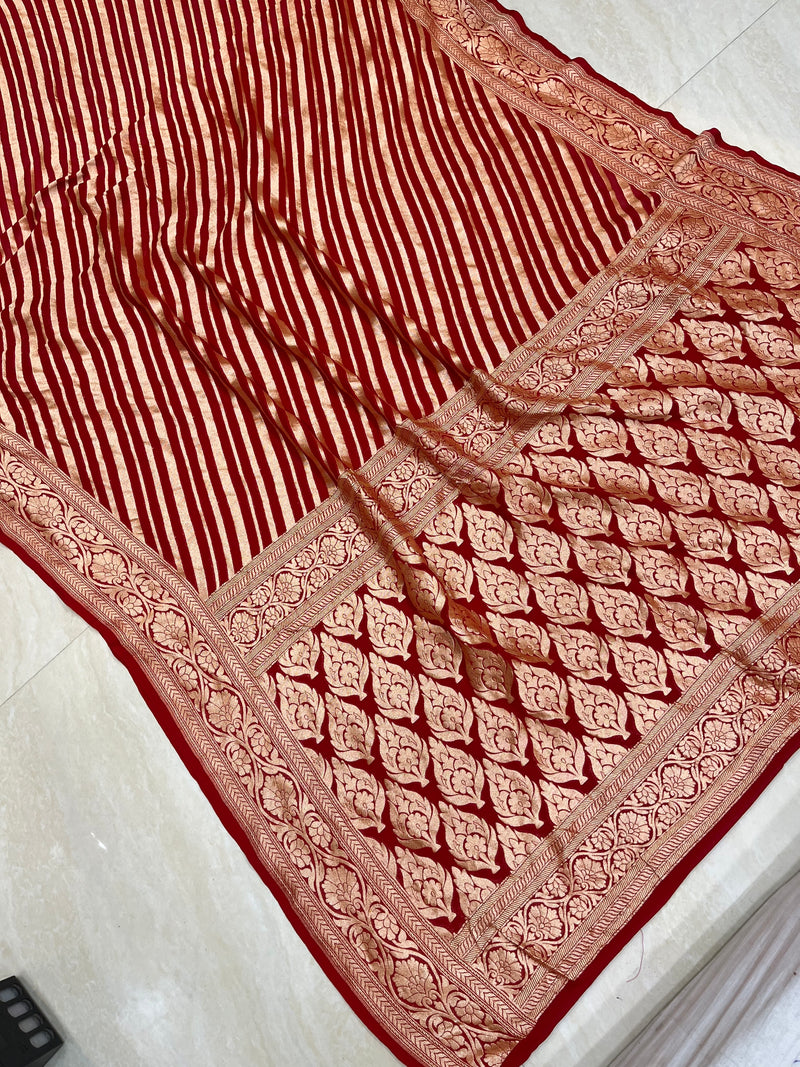 Khaddi Georgette Banarasi Saree -  Gold zari - The Handlooms