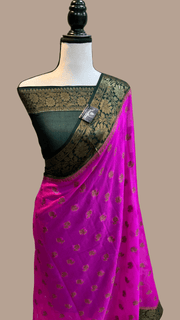 Pure Chiffon Khaddi Banarasi Saree - The Handlooms