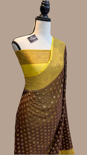 Khaddi Georgette Banarasi Saree -  Antique zari - The Handlooms