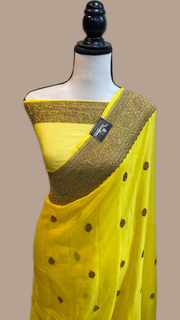 Pure Georgette Banarasi Saree - Antique Zari - The Handlooms