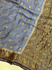 Pure Chiffon Khaddi Banarasi Saree - The Handlooms