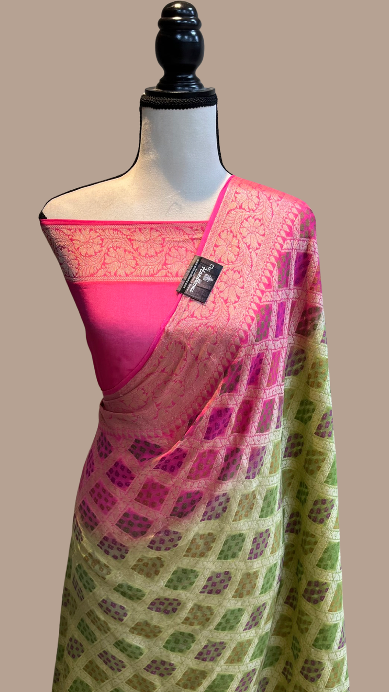 Pure Chiffon Khaddi Banarasi Saree - The Handlooms