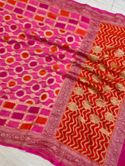 Khaddi Georgette Handloom Banarasi Saree - The Handlooms
