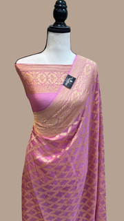 Khaddi Georgette Banarasi Saree -  Gold zari - The Handlooms
