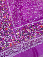 Pure Organza Chikankari Handloom Banarasi Saree - The Handlooms