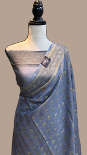 Pure Butter Crepe Banarasi Saree - The Handlooms