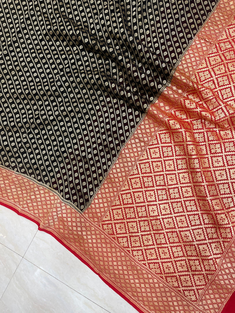 Khaddi Georgette Banarasi Saree -  Gold zari - The Handlooms