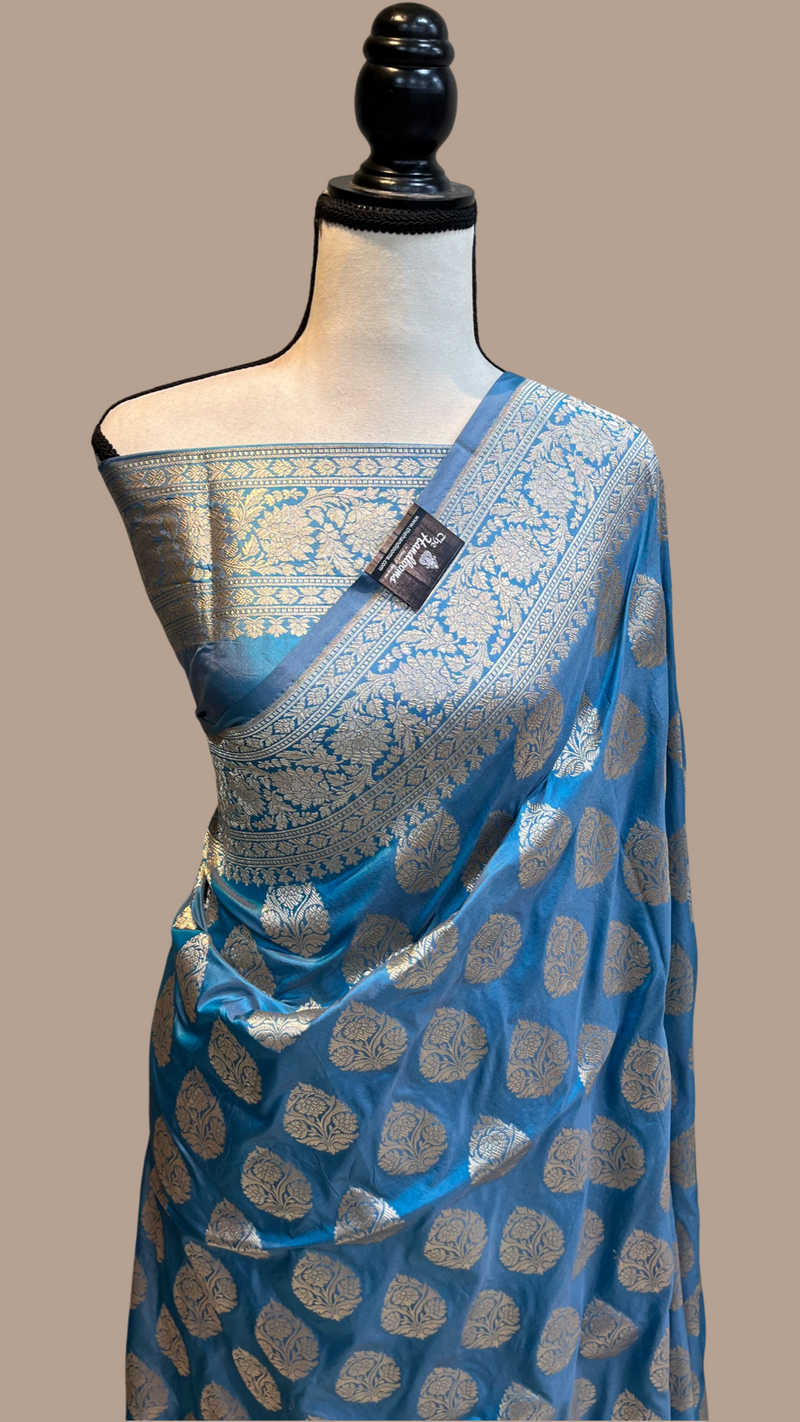 Pure Katan Silk Banarasi Handloom Saree - All over Jaal work - The Handlooms