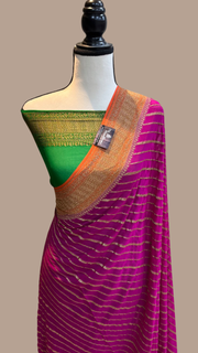 Khaddi Georgette Banarasi Saree -  Antique zari - The Handlooms