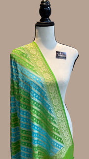 Pure Khaddi Georgette Dupatta - water zari - The Handlooms