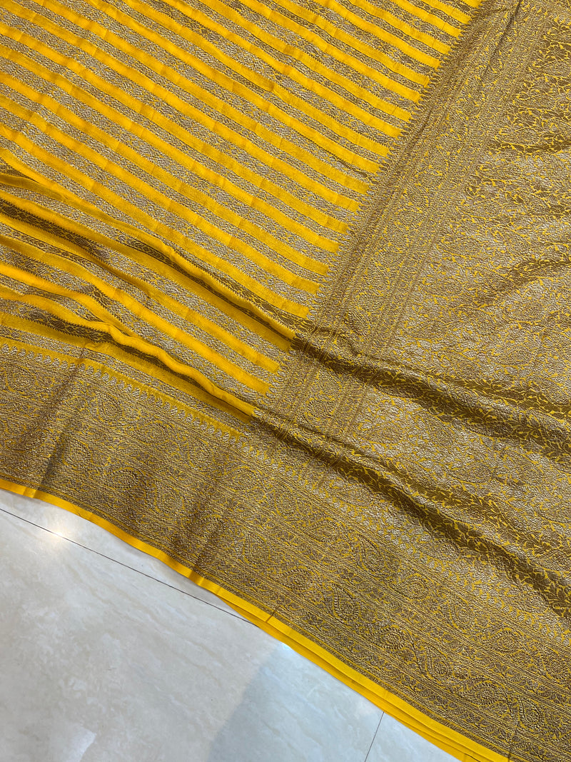 Khaddi Georgette Banarasi Saree -  Antique zari - The Handlooms