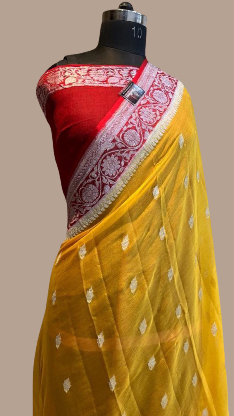 Pure Georgette Handloom Banarasi Saree - The Handlooms