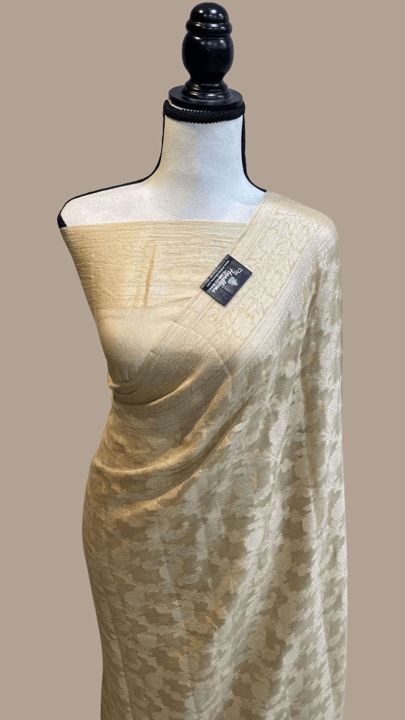 Pure Chiffon Khaddi Banarasi Saree - The Handlooms