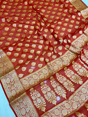 Pure Chiffon Khaddi Banarasi Saree - The Handlooms