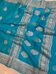 Pure Georgette Banarasi Handloom Saree - The Handlooms