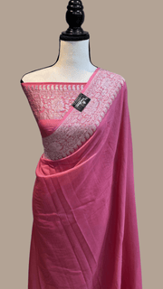 Moonga Georgette Handloom Banarasi Saree - The Handlooms