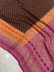 Khaddi Georgette Banarasi Saree -  Antique zari - The Handlooms
