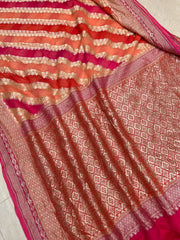 Khaddi Georgette Handloom Banarasi Saree - The Handlooms