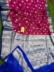 Pure chiffon khaddi banarasi saree - The Handlooms