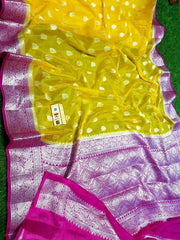 Pure chiffon khaddi banarasi saree - The Handlooms