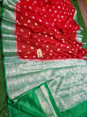 Pure chiffon khaddi banarasi saree - The Handlooms