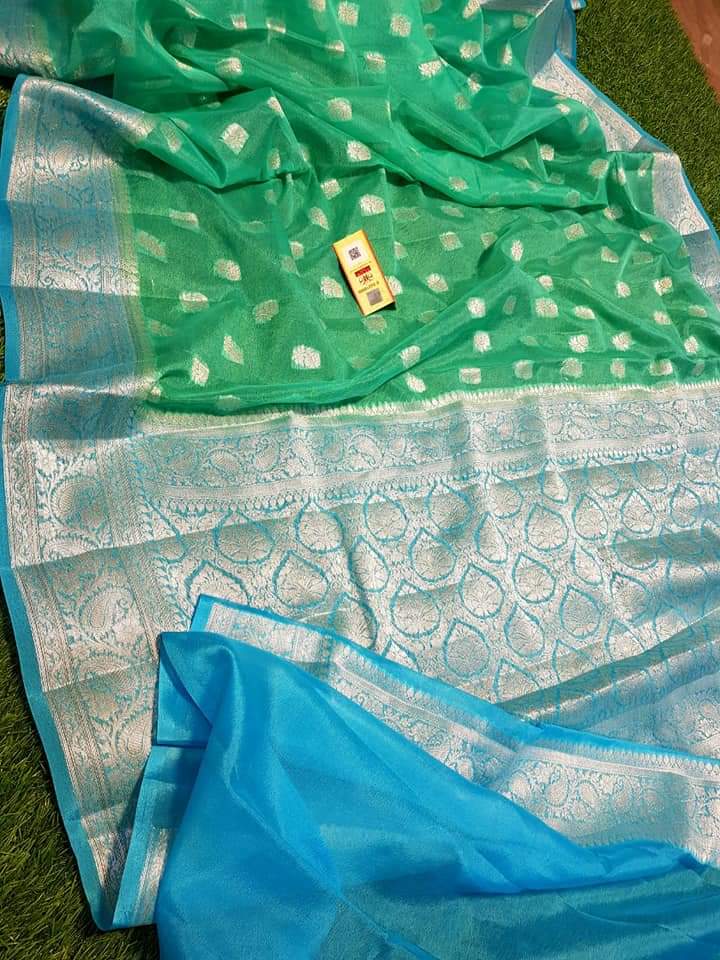 Pure chiffon khaddi banarasi saree - The Handlooms