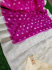 Pure chiffon khaddi banarasi saree - The Handlooms