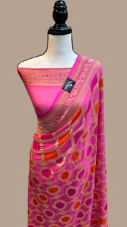 Khaddi Georgette Handloom Banarasi Saree - The Handlooms