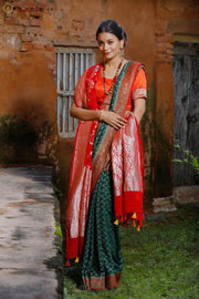 Pure Khaddi Georgette Dupatta - Jaal Work with meenakari - The Handlooms