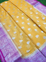 Pure chiffon khaddi banarasi saree - The Handlooms