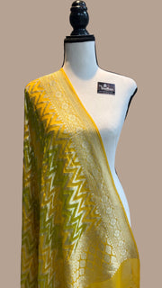 Pure Khaddi Georgette Dupatta - water zari - The Handlooms