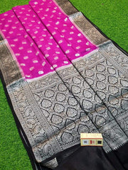 Pure chiffon khaddi banarasi saree - The Handlooms