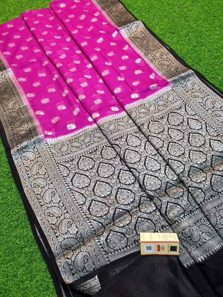Pure chiffon khaddi banarasi saree - The Handlooms