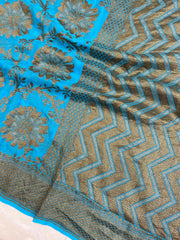Khaddi Georgette Banarasi Saree -  Antique zari - The Handlooms