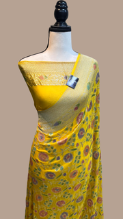 Khaddi Georgette Banarasi Saree - water zari - The Handlooms