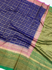 Khaddi Georgette Banarasi Saree -  Antique zari - The Handlooms