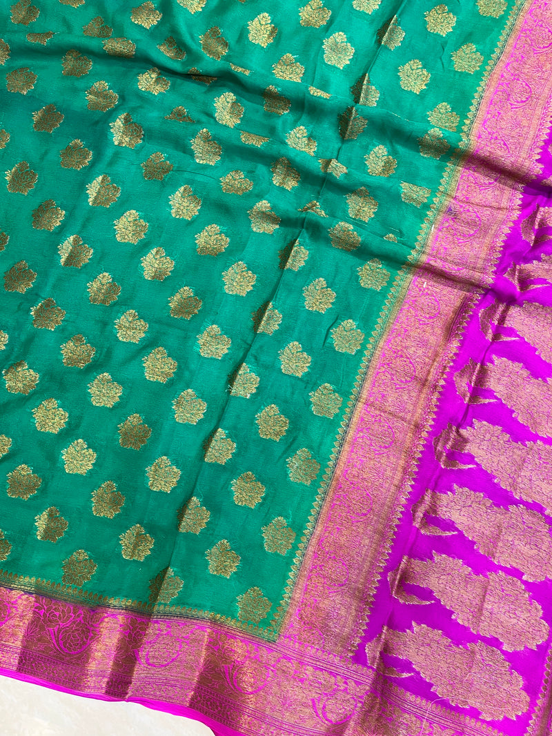 Pure Chiffon Khaddi Banarasi Saree - The Handlooms