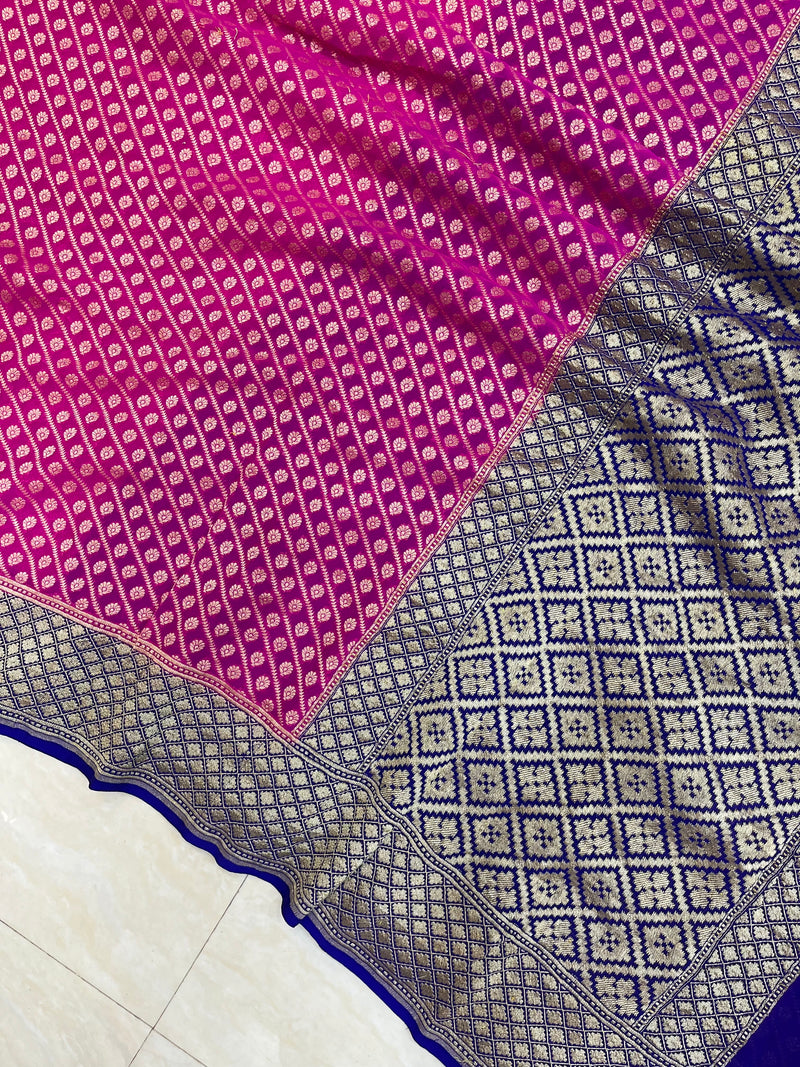 Khaddi Georgette Banarasi Saree -  Gold zari - The Handlooms