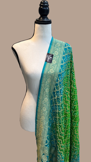 Pure Georgette Banarasi Bandhej Handloom Dupatta - The Handlooms