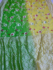 Khaddi Georgette Handloom Banarasi Saree - All over Jaal Work with meenakari - The Handlooms