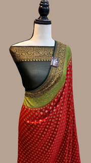 Khaddi Georgette Banarasi Saree -  Antique zari - The Handlooms