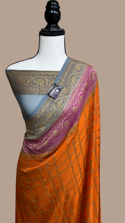 Khaddi Georgette Banarasi Saree -  Antique zari - The Handlooms